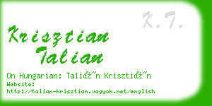 krisztian talian business card